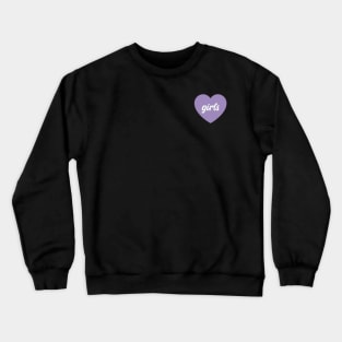 I Love Purple Girls Crewneck Sweatshirt